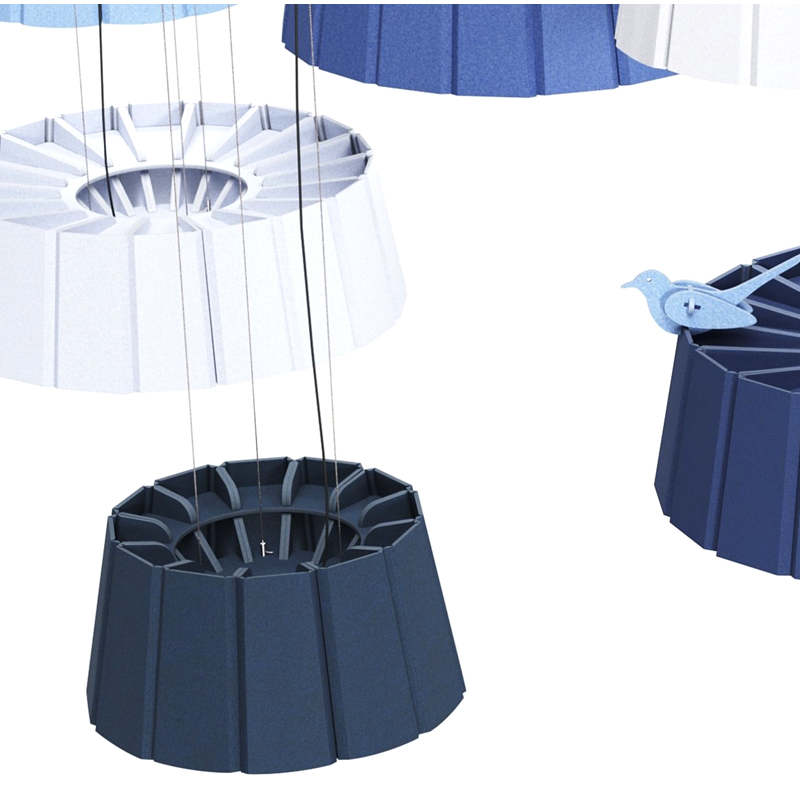 현대 디자인 음향 패널 배플 체육관 사용을 위한 흡음 및 환경 친화적인 폴리에스테르 섬유 보드 스트립 모양